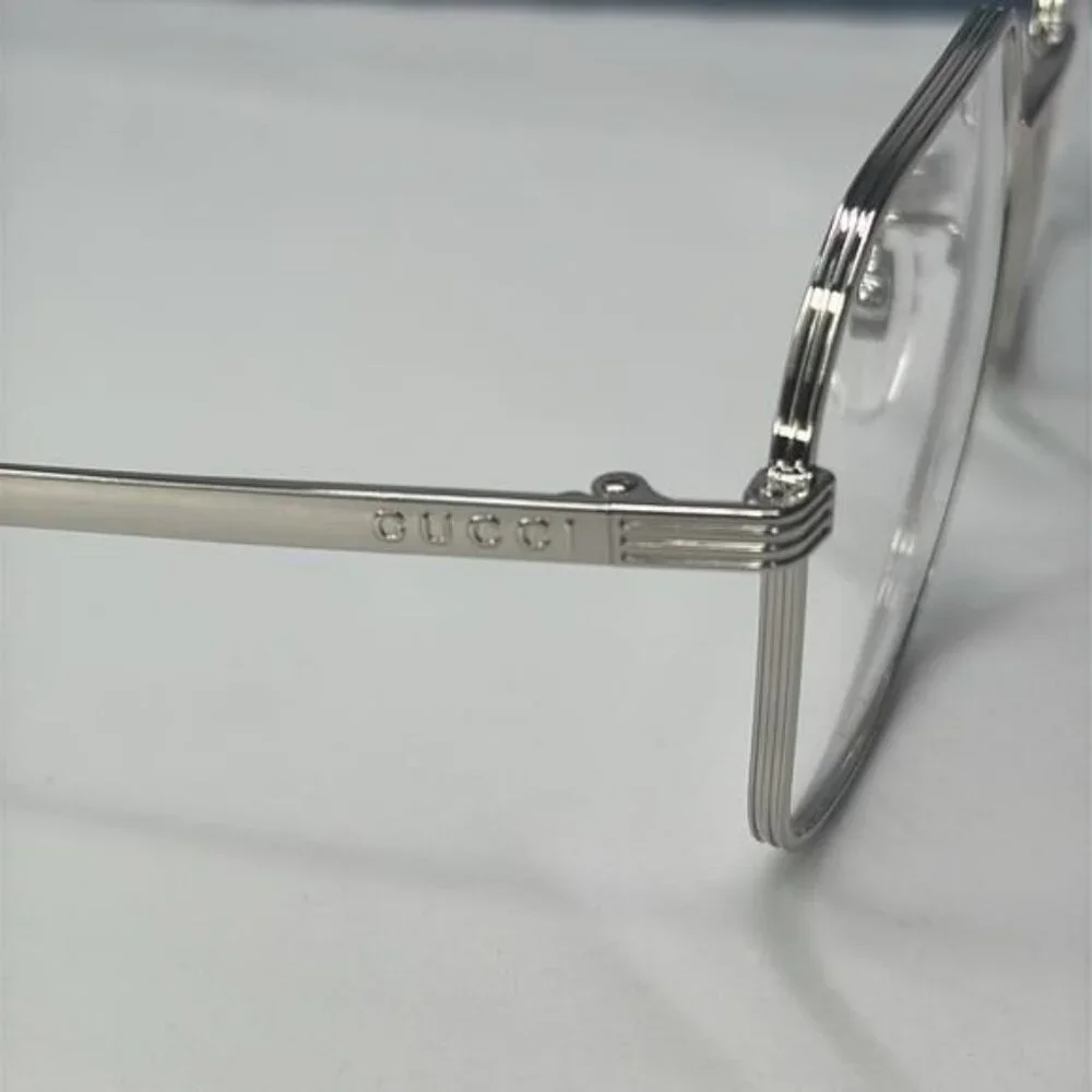 Gucci GG0946OA Square Metal Eyeglasses – Full Rim Frame for Men